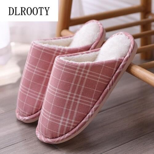 Women Slippers Winter Warm Indoor Fashion Platform Silent Non-slip Short Plush Shoes Woman Slides Flat Casual Solid Comfortable