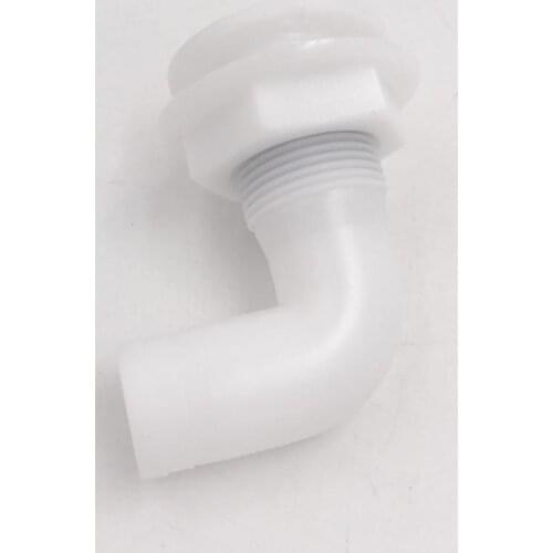 1" Hose White Thru Hull Fitting Connector 90 Degree For Boat