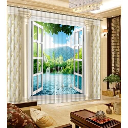 Modern Home Decoration Living Room Curtains Decoration European 3D Curtains For Living room Blackout roman curtains