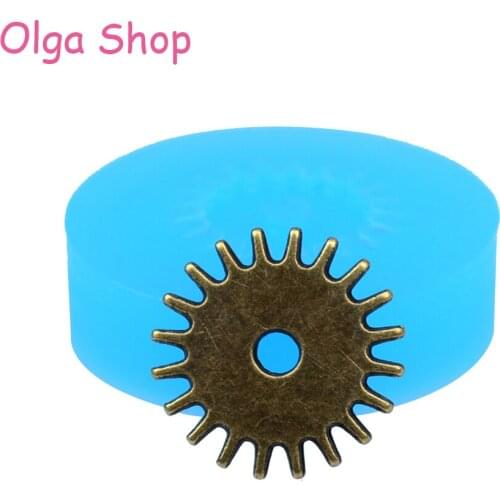 ST016 Gears Steampunk Mold Gothic Jewelry DIY Resin Clay Moulds Silicone Flexible Mold 16mm - Chocolate Candy Polymer Clay Molds