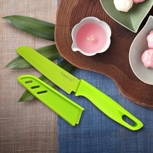 SUNNECKO New 3.5 inch Paring Knife 3CR13+Green Blade Non-stick Kitchen Knives Green PP Handle Fruit Chefs Cutter Cooking Tools