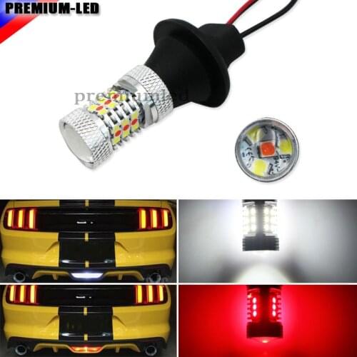 High Power White/Red 3156 T25 Switchback LED Bulbs For Chevy and Ford Mustang Backup Add-On Rear Fog Light Reverse/Tail/Brake