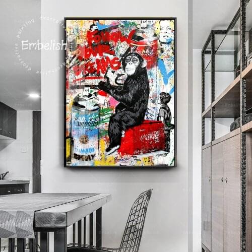Embelish 1 Pieces Follow Your Dream Graffiti Street Artwork For Living Room Home Decor Wall Pictures HD Canvas Oil Paintings