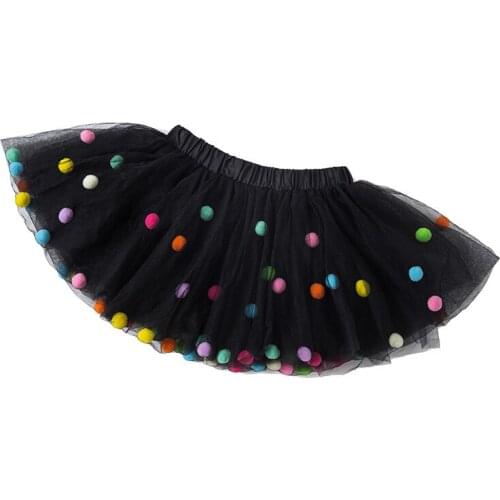 2020 New Arrival Infant Mulity Colorful Tulle Tutu Skirt Pom Pom Princess Mini Dress Children Clothing Pettiskirt Girl Clothes
