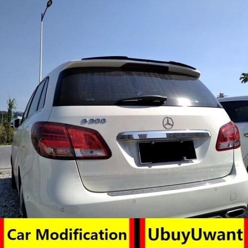For Benz B Class B200 B180 2017 - 2020 Rear Roof Lip Spoiler Rubber Carbon Color Car Tail Wing Decoration Hatchback Spoiler