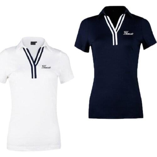 New Golf Womens Outdoor Sports Short Sleeve Casual Slim Polo Shirt Breathable Sweat Wicking T-shirt