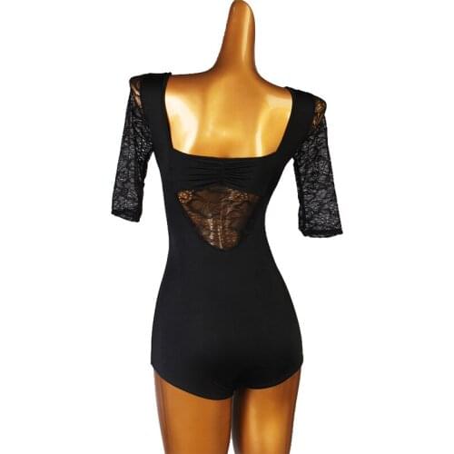 New Latin Dance Tops For Women Adult Sexy Lace Short Sleeve Tango Practice Clothes Ballroom Dance Competition Clothing DQL4269