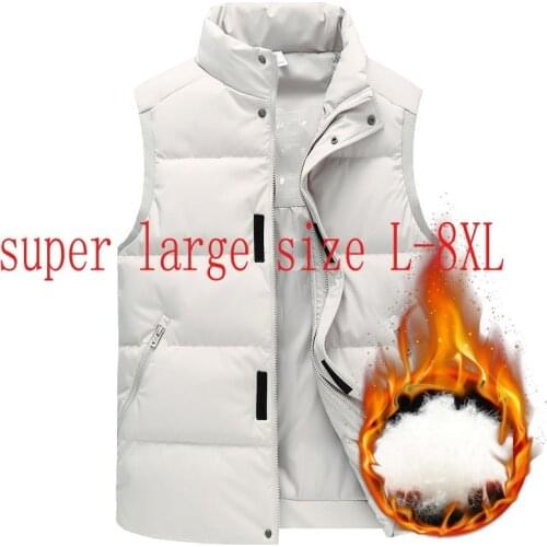 New Arrival Fashion Super Large Autumn Winter Men Vertical Collar Down Vest Thick Loose Casual Sleeveless Plus Size L-6XL7XL 8XL