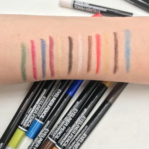 12 Colors Eyeliner Pencil for Eye shadow Eye Brow Pen Lip Liner Makeup Cosmetic Tools Super Hot Eyeliner Pencil