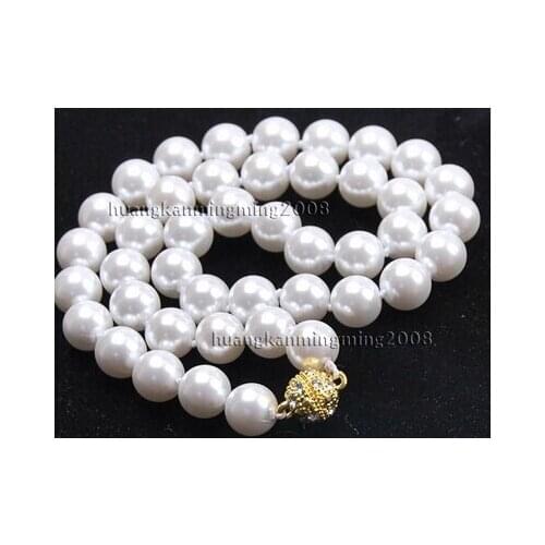 12mm White South Sea Shell Pearl Necklace 17" Factory Wholesale price Women Gift word JewelryLuxury Ms. girl Wedding