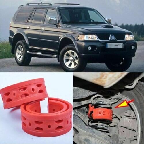 2pcs Red Rear Shock Bumper Spring Coil Cushion Buffer For Mitsubishi Pajero