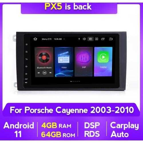 2DIN DVD Android 11 Car Multimedia Player For Porsche Cayenne 2003- 2010 Car Stereo Radio GPS Navigation 4G+64G