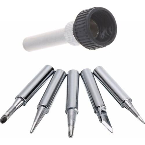 6pcs Pure Copper Iron Tip 900M-T Soldering Tip Rework Station Welding Head BGA Soldering Tools Branding Iron Welding Tools