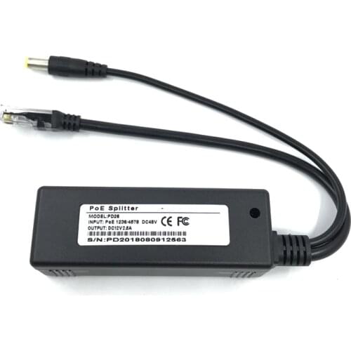 48V to Active Isolated PoE Splitter IEEE802.3af 12V2.5Adapter Injector poe splitter Connector Active 10/100MFor PoE IP Camera