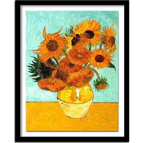 Diamond Flowers Picture Of Rhinestones Handicraft Diamond Embroidery Handmade Gift Van Gogh Sunflower