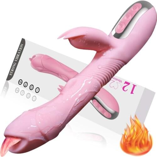 Automatic telescopic heating vibrator Oral sex vinrating female masturbation device adult sex Toy Magic wand vibrador for women