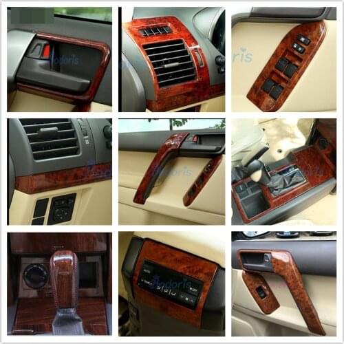 For Toyota Land Cruiser 150 Prado FJ150 2010-2017 Interior Moulding Trim Cover Wooden Panel Overlay Car Styling Accessories