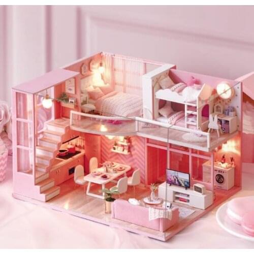 DIY Doll House Wooden doll Houses Miniature dollhouse Furniture Kit Toys for children Christmas Gift DREAM ANGEL L026