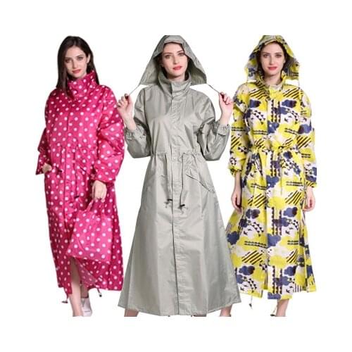 Raincoat Ladies Rain Coat Breathable Ladies Long Raincoats Portable Water-Repellent rainwear