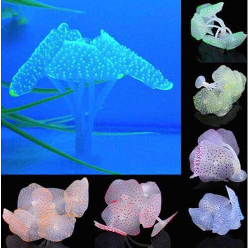 Fluorescent Underwater Landscape Decor Simulation Coral Artificial Sucker Coral Plant Ornament Fish Tank Aquarium Accessories