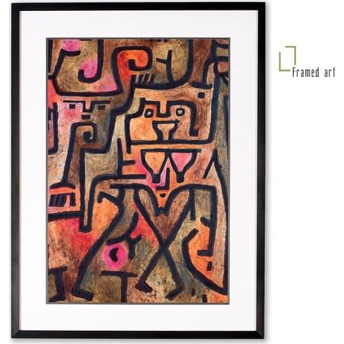 Paul clee framed artwork the gold fish aluminum picture frame with matboard plexi glass