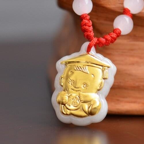 Hot Sale Jade Necklace Pendants for Baby Child Jewerly Good Luck Gift Pendant Jade High Quality