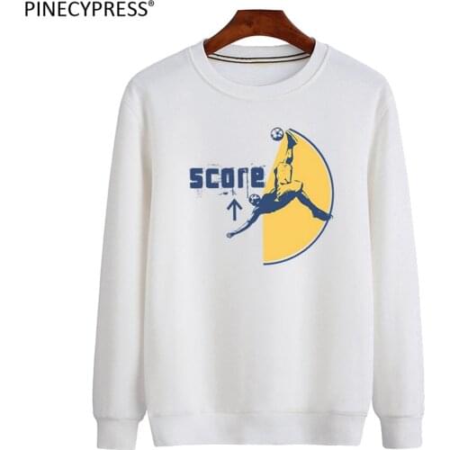 Quality 84.9% Cotton 15.1% Polyester Terry Anti-pilling Soccer Printed Blue Grey O-Neck Casual Long Sleeve Men Sweatshirt