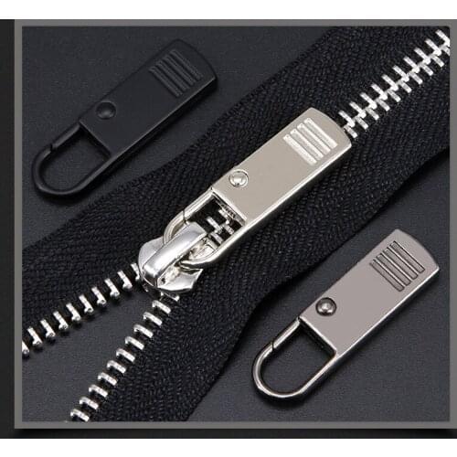 2PCS Removable Zipper Pull For Clothing Zip Fixer Travel Bag Shoes Suitcase Backpack Zipper Head Slider DIY sewing Kits Metal Zi