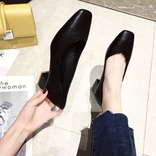 Korean Version 2021 Summer Evening Evening Shoes Wild Net Red Retro Grandma Shoes Shallow Mouth Fairy Single Mid-heel Shoes