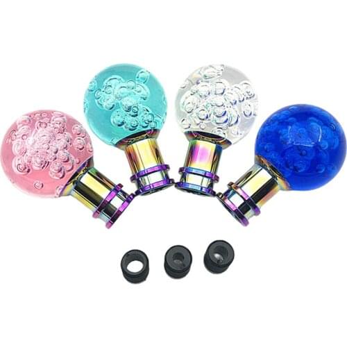 Round Solid Color Faux Crystal Ball Car Modification Gear Shifter Knob Accessory Car Accessories Interior