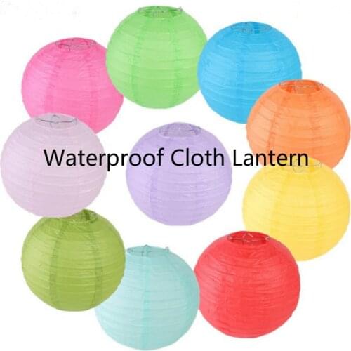 Round waterproof cloth lantern Outdoor Grand Event lantern Hanging Lamp nylon Lantern wedding birthday party Festival lanterns