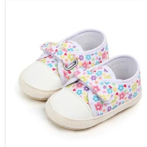 Fashion Printed Flowers Baby Shoes Infants Antislip First Walkers Girls Princess Shoes