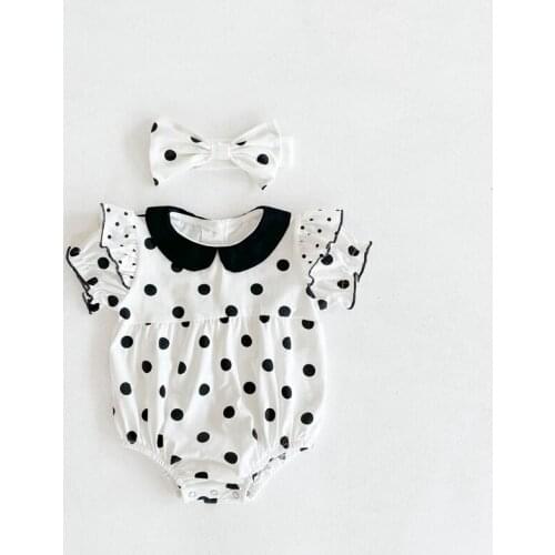Toddler Baby Girls Clothes 100% Cotton Bodysuit+Headband Princess Girls Clothing Baptism Birthday Kids Girls Clothing Bebes Girl