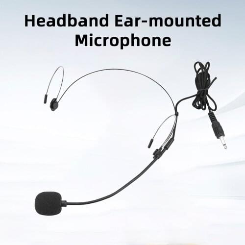 Portable Headworn Wired Microphone 3.5mm Megaphone Mic for Speaker Teacher Lecture Conference Tour Guide Game Voice Headset Mic