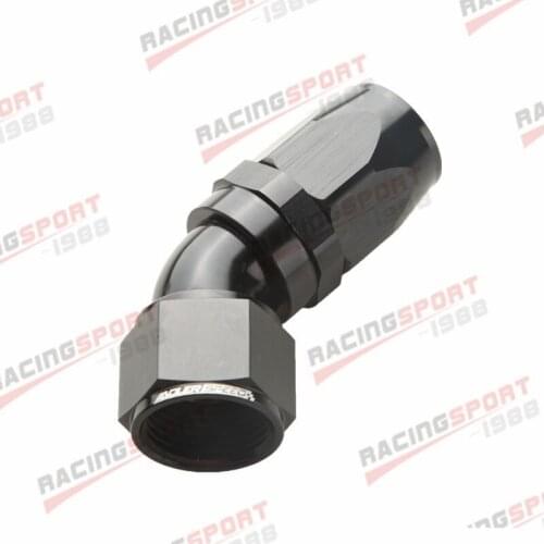 Uninterrupted Flow Swivel 45 Degree 12AN AN-12 AN12 Hose End Black