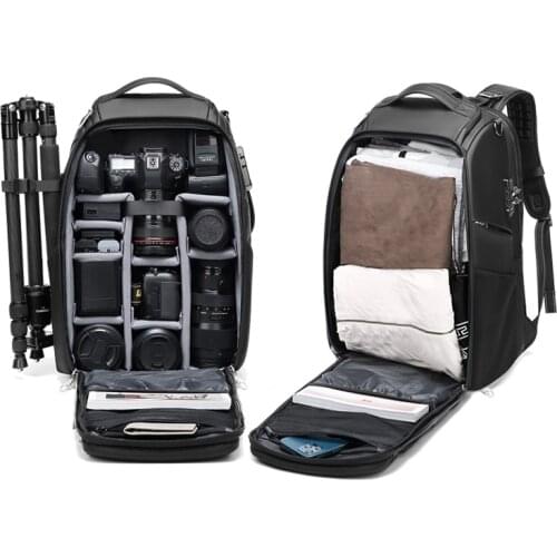 Outwalk Shockproof DSLR Backpack Video Digital Camera Bag Multi-Functional Outdoor Camera Photo Bag Case for Nikon Canon Lens