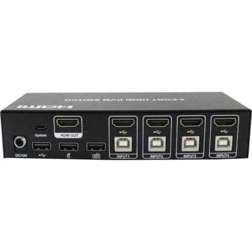PUZHIJIE 4K2K HDMI KVM Switcher supports hot key HDMI switcher with keybord and mouse