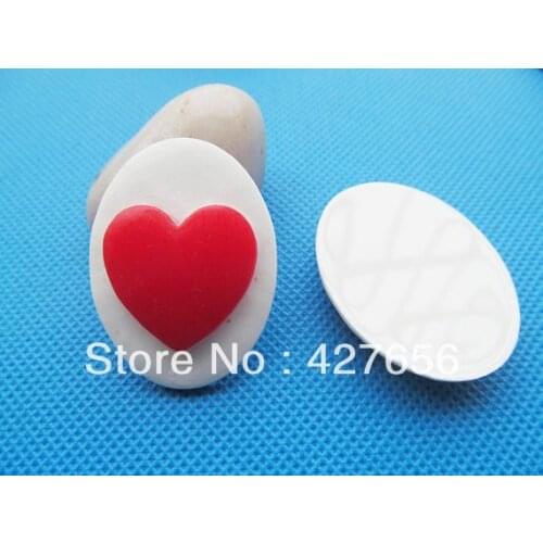 10pcs 30mmx40mm Oval Flatback Resin Red Heart Relief Cabochon Cameo Charm ,Fit Base Setting Tray Bezel,DIY Jewellery Accessory