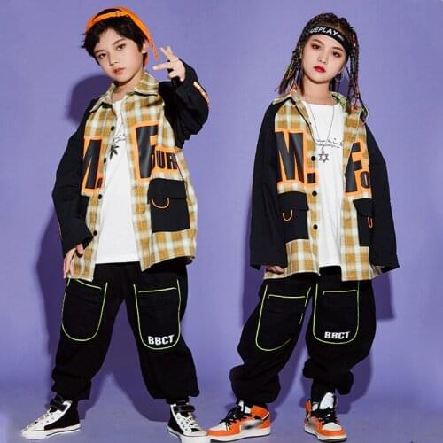 Hip Hop Kids Street Dance Clothing Long Sleeve Loose Shirt Girls Boys Pants Modern Ballroom Jazz Dancing Practice Wear BL5141