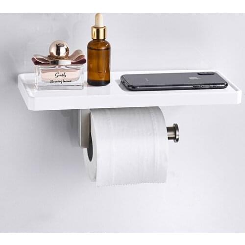 Bathroom Roll paper holder phone shelf Stainless Stell Brused bathroom Accessories Mobile phone Towel Rack toilet Paper Holder