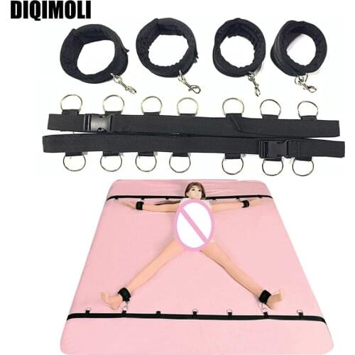 Sex Toys Bed BDSM Bondage Restraints Handcuffs Open Legs Sex Bondage Set Couples Fetish Slave Training SM Games Sex Products