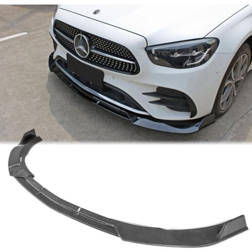 Black Carbon Look Front Lip Bumper Splitter Spoiler Body Kit For Mercedes Benz W213 E Class E260 E300 2021 Sport Car Styling