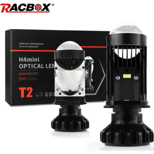 H4 LED Lens T2 Car Headlight Mini Projector Lens 6000K 100W High Low Beam Headlight Bulb lamp