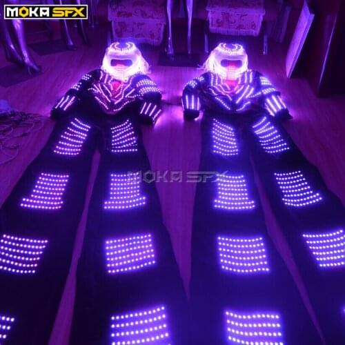 LED light suits robot clothes led stilts walker costume led robot suits party ballroom disco nightclub stage robot dress show