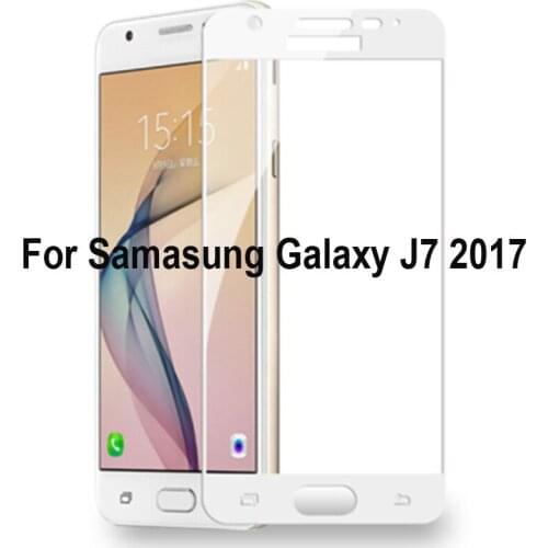 Ultra-Thin White black color full screen protector Tempered Glass film For Samsung Galaxy J7 2017 Screen protective glass film