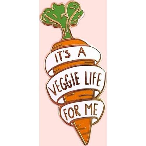 Vegetarian Food Life Carrot Hard Enamel Pin Fashion Vegetarians Brooch Plant Carrots Vegetables Medal Backpack Pins Decor