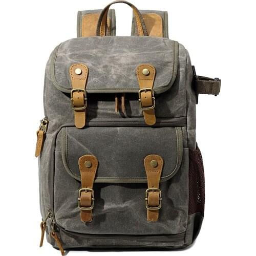 Canon Nikon Sony Waterproof DLSR Backpack Camera Bag Large Photo Bag Batik Canvas Outdoor DLSR Camera Lens Bag Backpack