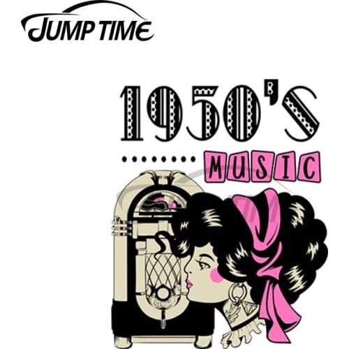 Jump Time 13 x 12cm For Rockabilly 1950s Sock Hop Dance Party 50s Pin Up Girl Decal Car Sticker Windows Waterproof Scratch-Proof