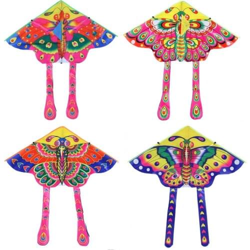 90x50cm Bright Cloth Colorful Butterfly Kite Outdoor Foldable Kids Kites Childrens Outdoor Toys Without Wire Controller And Wir