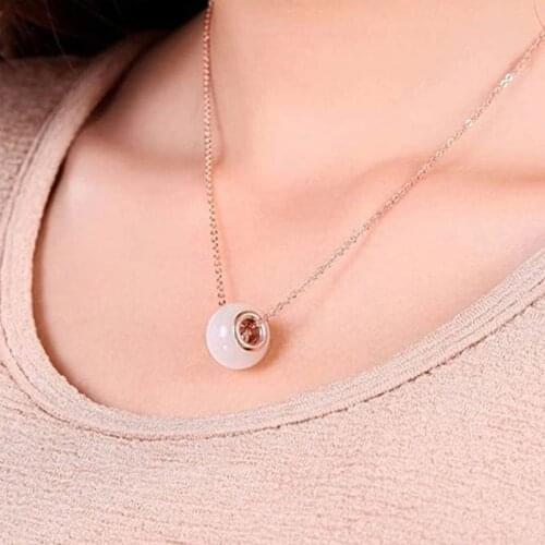 Women Easy Design Pendant Chain Necklaces New Arrive Fashion Round Beads Necklace Sweet Cute Jewelry Gift #NL080